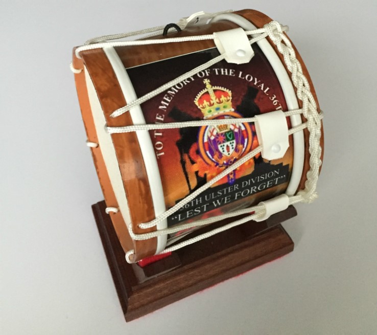 36th Ulster Division Limited Edition Mini Lambeg Drum With Stand